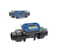 Caudalímetro digital de turbina DN25-80 con pantalla LCD, medidor electrónico de caudal de agua líquida de tubería de PVC Lecturas precisas(Battery Type,DN80)