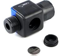 Caudalímetro digital para grifo o manguera. Rosca 3/4" Mide lo que gastas y ahorra agua cuando riegues tus plantas. Con varias funciones. Pila de botón incluida.