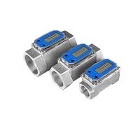 Caudalímetro electrónico de turbina, medidor de combustible digital con pantalla LCD for diésel, metanol y líquidos, rosca de aluminio de 1-2 pulgadas.(1inch Al Alloy)
