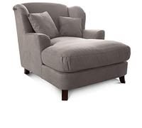 CAVADORE Assado - Sillón Grande con Patas de Madera y Asiento Grande, Incluye 2 Cojines Decorativos, 109 x 104 x 145 cm, Microfibra, Color Antracita