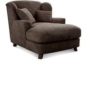 CAVADORE Assado XXL - Sillón Grande con Patas de Madera y Asiento Grande, Incluye 2 Cojines Decorativos, 109 x 104 x 145 cm, Color marrón Oscuro