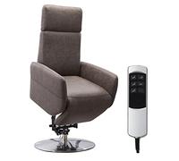 CAVADORE Cobra - Sillón de TV eléctrico con 2 Motores eléctricos y Ayuda para levantarse, con Mando a Distancia, función Relax, hasta 130 kg, 71 x 112 x 82 cm, Piel sintética, Color marrón Oscuro