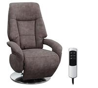 Cavadore Edinburgh Sillón para ver la televisión con función relax eléctrica ajustable, 2 motores eléctricos, unas medidas de 74 x 114 x 77 cm y acabado de efecto cuero en color gris