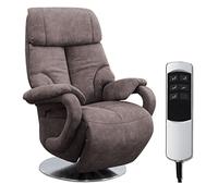 CAVADORE Istanbul Sillón para Ver la televisión con función Relax eléctrica Ajustable, 2 Motores eléctricos, Unas Medidas de 80 נ115 נ79 cm y Acabado de Efecto Cuero en Color Gris