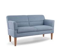 CAVADORE Kira - Sofá de Cocina de 2,5 plazas para Cocina, Comedor o salón, Incluye Brazo Ajustable, fácil eliminación de Manchas Gracias a Soft Clean, 168 x 94 x 81 cm, Tejido Plano: Azul Claro