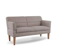 CAVADORE Kira - Sofá de Cocina de 2,5 plazas para Cocina, Comedor o salón, Incluye Brazo Ajustable, fácil eliminación de Manchas Gracias a Soft Clean, 168 x 94 x 81 cm, Tejido Plano: Gris Claro