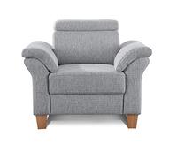 CAVADORE Sillón Ammerland Incluye Núcleo de Muelle Y Cabecero Regulable/Gran Acolchado Sillón en Estilo rústico/Apto para sofá Ammerland/101 x 84 x 93/Estructura plástico Gris Claro