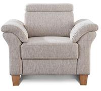 CAVADORE Sillón Ammerland Incluye Núcleo de Muelle Y Cabecero Regulable/Gran Acolchado Sillón en Estilo rústico/Apto para sofá Ammerland/101 x 84 x 93/Estructura de plástico Color Blanco Beige