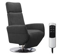 CAVADORE Sillón de TV Cobra con 2 Motores eléctricos, con Mando a Distancia, función de relajación, ergonomía, soporta hasta 130 kg, 71 x 110 x 82, Aspecto de Piel, Color Antracita