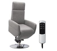 CAVADORE Sillón de TV Cobra con 2 Motores eléctricos y Ayuda para levantarse/Sillón eléctrico con Mando a Distancia/función de Relax/hasta 130 kg/S: 71 x 108 x 82 / imitación de Piel Gris