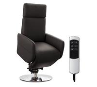CAVADORE Sillón de TV Cobra con 2 Motores eléctricos y Ayuda para levantarse/Sillón eléctrico con Mando a Distancia/Función de Relax/hasta 130 kg/L: 71 x 112 x 82 / Piel auténtica Moca