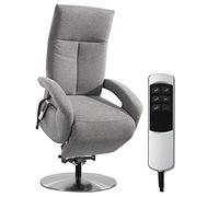 CAVADORE Sillón de TV Tirol con Ayuda para levantarse, función de relajación Ajustable eléctricamente, 2 Motores eléctricos, 74 x 112 x 82 cm, Estructura de Color Gris Claro