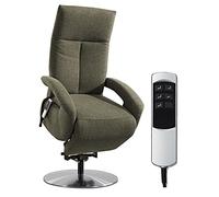 CAVADORE Sillón de TV Tirol con Ayuda para levantarse, función de relajación Ajustable eléctricamente, 2 Motores eléctricos, 74 x 112 x 82 cm, Estructura de Color Verde