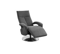 CAVADORE Sillón de TV Tirol con función de relajación Ajustable manualmente / 74 x 112 x 82 / Estructura Gris