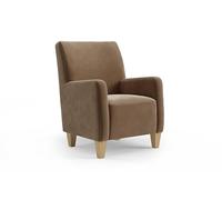 CAVADORE Sillón Vida/Sillón tapizado de diseño Moderno, 74 x 93 x 81 cm, Microfibra, Color marrón Claro