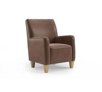CAVADORE Sillón Vida/Sillón tapizado de diseño Moderno, 74 x 93 x 81 cm, Microfibra, Color marrón Claro