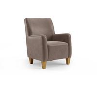 CAVADORE Sillón Vida/Sillón tapizado de diseño Moderno, 74 x 93 x 81 cm, Microfibra, Color marrón Claro