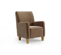 CAVADORE Sillón Vida/Sillón tapizado de diseño Moderno, 74 x 93 x 81 cm, Microfibra, Color marrón Claro