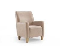 CAVADORE Sillón Vida/Sillón tapizado de diseño Moderno / 74 x 93 x 81 / Microfibra, Color Beige