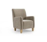 CAVADORE Sillón Vida/Sillón tapizado de diseño Moderno / 74 x 93 x 81 / Microfibra, Color Beige Perla