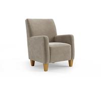 CAVADORE Sillón Vida/Sillón tapizado de diseño Moderno / 74 x 93 x 81 / Microfibra, Color Beige Perla