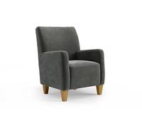 CAVADORE Sillón Vida/Sillón tapizado en diseño Moderno / 74 x 93 x 81 / Microfibra, Color Gris Oliva
