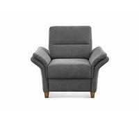 CAVADORE Sillón Wyk de Estilo rústico con muelles y Patas de Madera, 97 x 90 x 89 cm, Chenilla, Color Gris