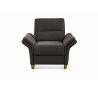 CAVADORE Sillón Wyk de Estilo rústico con muelles y Patas de Madera, 97 x 90 x 89 cm, Chenilla, Color marrón