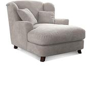 CAVADORE Sillón XXL Assado con Patas de Madera y Asiento Grande, Incluye 2 Cojines Decorativos, 109 x 104 x 145 cm, Color Crema