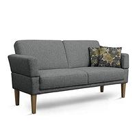 CAVADORE Sofá de 3 plazas Femarn con muelles/Sofá Cocina Comedor Cocina / 190x98x81 / Tejido Textura Gris
