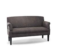 CAVADORE Sofá de 3 plazas Malm, Asiento para Cocina o Comedor en imitación de Piel, Incluye reposabrazos Ajustable, núcleo de muelles y Costuras de Contraste, 182 x 97 x 78 cm, Microfibra, Color Gris