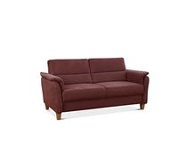 CAVADORE Sofá de 3 plazas Palera con muelles/Sofá Compacto de 3 plazas Estilo rústico/Sillón y Taburete a Juego / 179 x 89 x 89 x 89 cm/Microfibra Gris Claro
