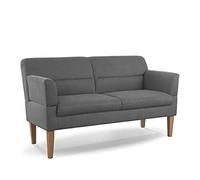 CAVADORE Sofá de Cocina Kira de 2,5 plazas, Banco para Cocina, Comedor o salón, Incluye Brazo Ajustable, fácil eliminación de Manchas Gracias a Soft Clean, 168 x 94 x 81 cm, Tejido Plano: Gris