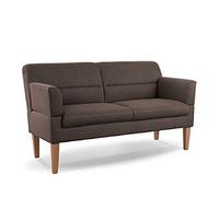 CAVADORE Sofá de Cocina Kira de 2,5 plazas, Banco para Cocina, Comedor o salón, Incluye Brazo Ajustable, fácil eliminación de Manchas Gracias a Soft Clean, 168 x 94 x 81 cm, Tejido Plano: marrón