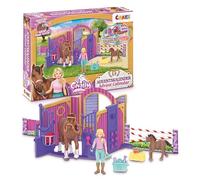 CAVALLY Calendario De Adviento Con Caballos De Juguete, Incluye Dos Caballos, Una Muñeca, Establo, Accesorios Y Decoraciones Para Crear Tu Set De Juego