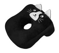 CavspkArt Almohada para siesta de oficina de algodón con memoria, bonita almohada negra con agujero para las orejas, almohada suave para siesta, almohada para dormir de lado para damas, niñas, niños