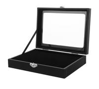 CAXUSD Caja para Guardar Alfileres de Pecho y Joyas de Acrílico Negro con Ventana Transparente, Estuche Seguro y Conveniente para Exhibición y Protección