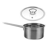 CAXUSD Olla para Cocinar Leche de Acero Inoxidable Tapa de Vidrio, Superficie Lisa y Fácil de Limpiar, Cacerola Pequeña Multifuncional para Cocina