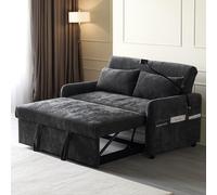 Cayipng Sofá Cama Plegable, sofá Cama Multifuncional, Sofá Lounge con Puerto de Carga USB, Soporte para teléfono móvil, para Sala de Estar, Dormitorio (Gris + Chenilla)