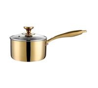 Cazo Para Salsas | Cacerola de Cocina Fabricada en Acero Inoxidable con Mango 16 centímetros de largo - Olla Pequeña con Tapa | para Hogar Cocina Restaurante Al Aire Libre Jardín Camping Picnic