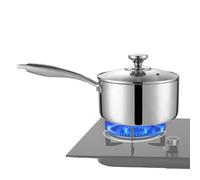 Cazo Para Salsas Con Tapa - Cacerola de Cocina Fabricada en Acero Inoxidable con Mango 16 centímetros de largo | Olla Pequeña Para Cocinar, Tapa Incluida - para Exterior, Jardín, Camping, Picnic, Rest