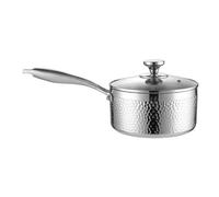 Cazo Para Salsas Con Tapa | Sartén De Cocina En Acero Inoxidable Con Mango 16 Cm - Cazo Pequeño Con Tapa Incluida | para Hogar Cocina Restaurante Al Aire Libre Jardín Camping Picnic