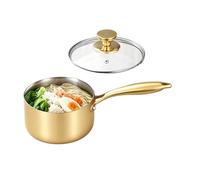 Cazo Para Salsas Con Tapa,Sartén para Cocinar de Acero Inoxidable, Mango 16 cm - Cazo Pequeño Con Tapa Incluida | Para Camping Picnic Jardín Patio Exterior Aire Libre Restaurante Cocina Hogar