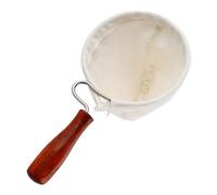 CAZSTYK Colador de calcetines con mango de madera, lavable, tela de franela, filtro de café, colador de té para oficinas en casa, cafeterías, uso de filtro de café por goteo a mano