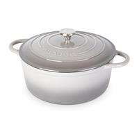 Cazuela de Hierro Fundido con Tapa - Esmaltada, Antiadherente, Apta para Horno hasta 500° F - Ollas Holandesas Robusta - Gris Claro, 7.3 Cuartos, 30cm - por Nuovva