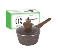 Cazuela KASANOVA 18 cm antiadherente 0 grasa con tapa marrón Cocina