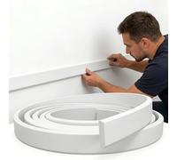 CBBEONRN Moldura De Pared Autoadhesiva Y Flexible, Tira Decorativa De PVC para Esquinas, Techo, Muebles Y Paredes, Listón Adhesivo Plano Impermeable Y Recortable W 2.5cm, L 8m