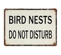 CBQZCHWDKT Rustic Tin Sign Featuring Bird Nests Do Not Disturb Quote Vintage Outdoor Garden Metal Wall-Art for Patio or Backyard 8 X 12 inch