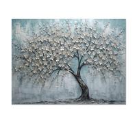 CcacHe Arbol De La Vida Grande Cuadros Decoracion Salon, Paisajes Naturales Gris blanco Cuadros Lienzos Salón Dormitorio Comedor Decorativos -75x115cm Sin marco