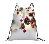 cchgnm Guirnalda de Navidad con estampado de luces, ligera y plegable, con cordón, bolsa de almacenamiento multifuncional para deportes, yoga, viajes